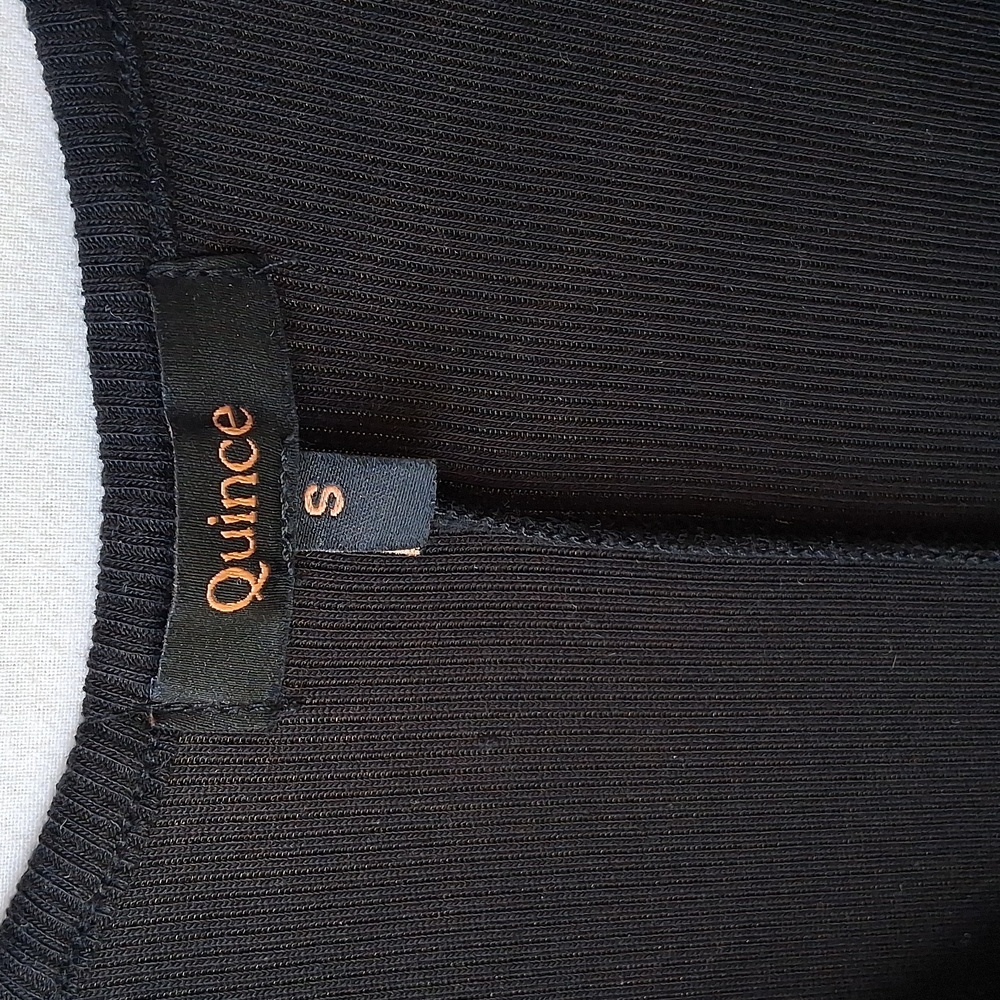 Quince Tencel Rib Maternity & Nursing Jumpsuit Black S - Picture 3 of 9